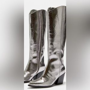 Seychelles Metallic Pewter Boot, Size 10
